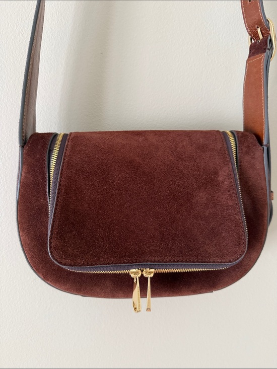 Anya Hindmarch Handbags - Anya Hindmarch Small Vere Crossbody in Dark Cedar Suede & Leather